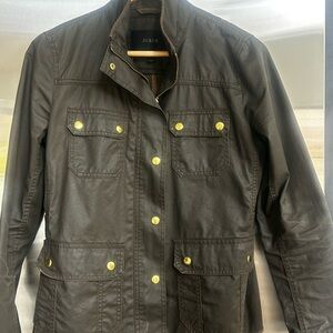 J. Crew Olive Utility Jacket with Gold-Tone Hardware